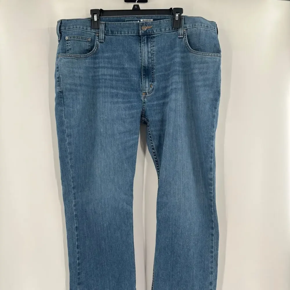 Carhartt Mens 40x30 Relaxed Fit 5 Pocket Design Medium Wash Blue Jeans